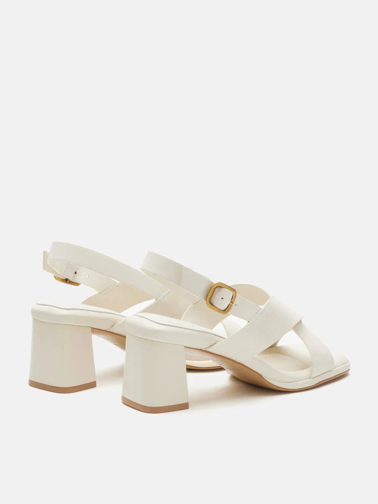 PAZZION, Calla Pillow Strappy Heels, Beige