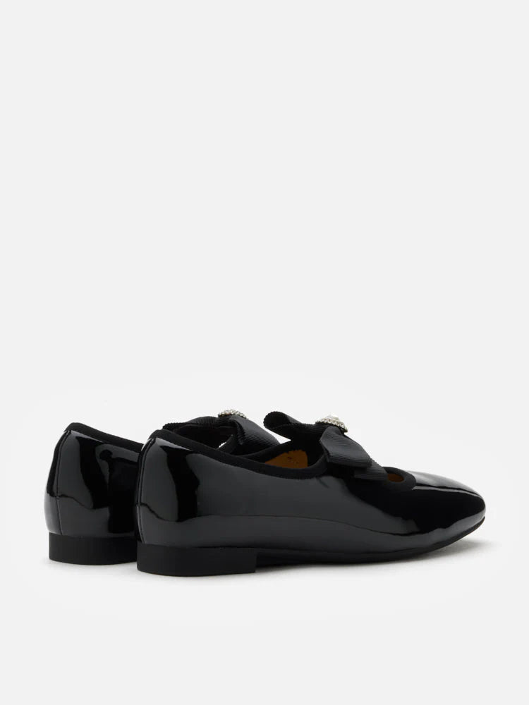 PAZZION, Camilla Diamante Bow Flats, Black