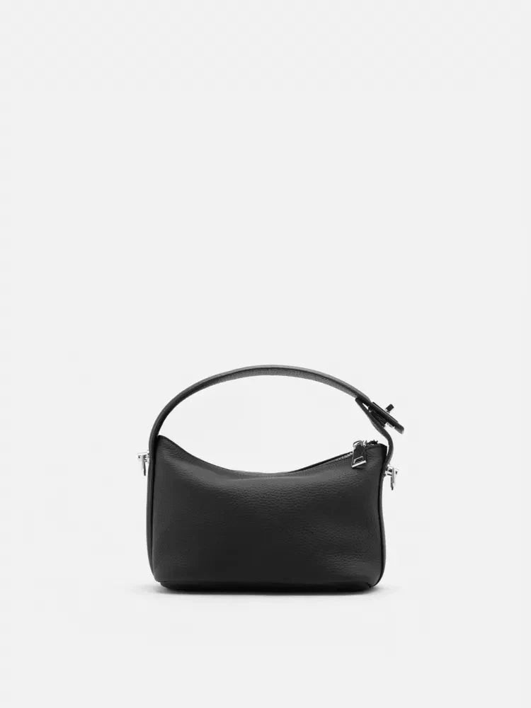 PAZZION, Cara Twist Lock Handle Bag, Black