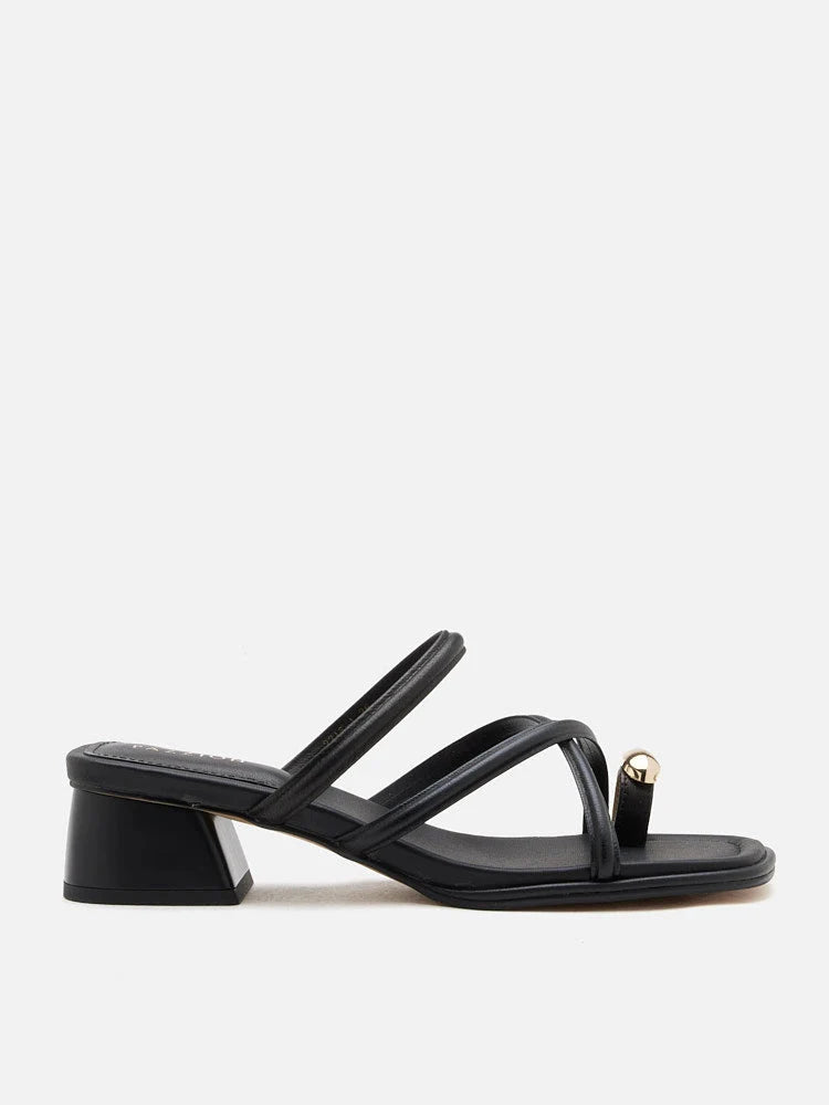 PAZZION, Carmen Toe-Ring Sandal Heels, Black