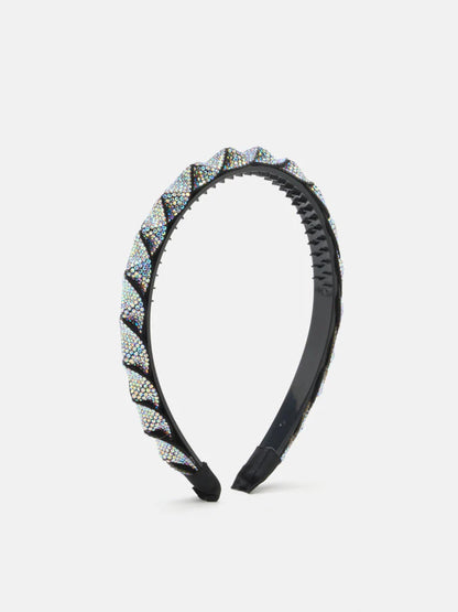 PAZZION, Casey Crystal Embellished Twisted Hair Band, Rainbow