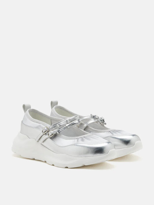 PAZZION, Celeste Bow Mary Jane Sneakers, Silver