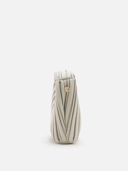 PAZZION, Celia Pleated Bag, Beige