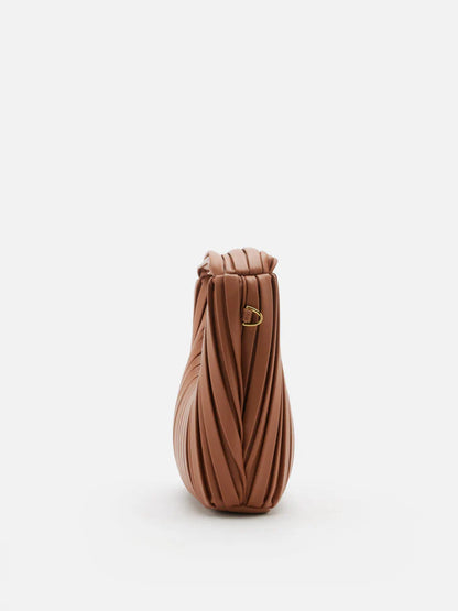 PAZZION, Celia Pleated Bag, Caramel