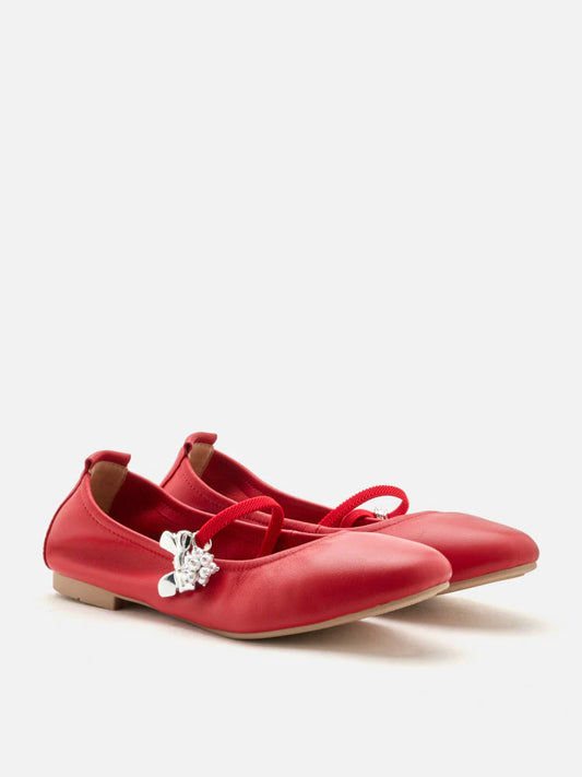 PAZZION, Cheryl Charm Mary Janes, Red