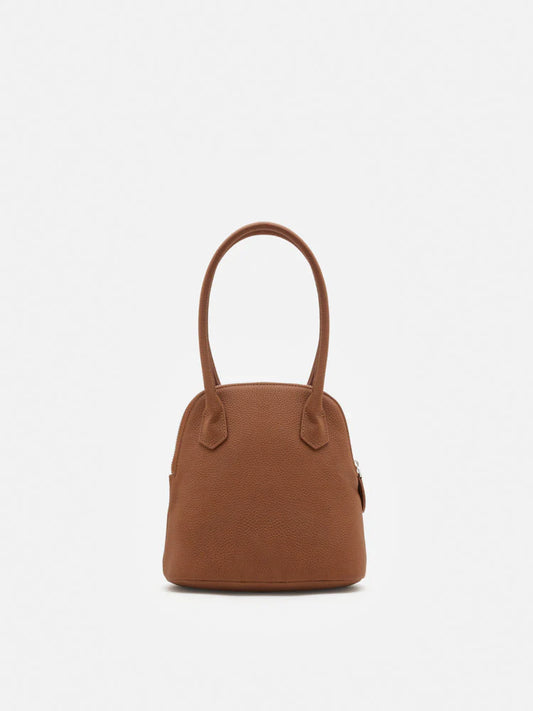 PAZZION, Clara Rounded Top Handle Bag, Brown