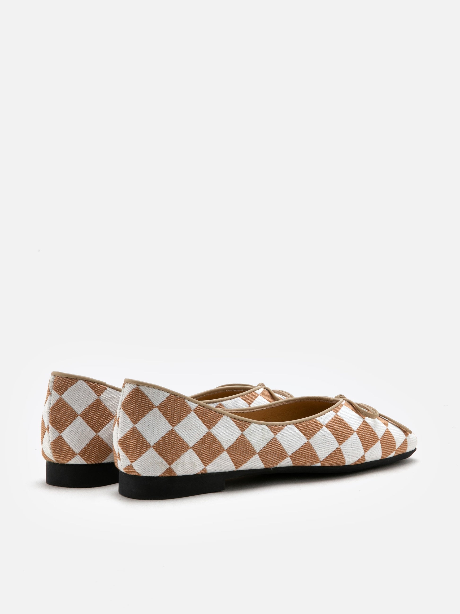 PAZZION, Colette Geometric Patterned Square Toe Flats, Khaki