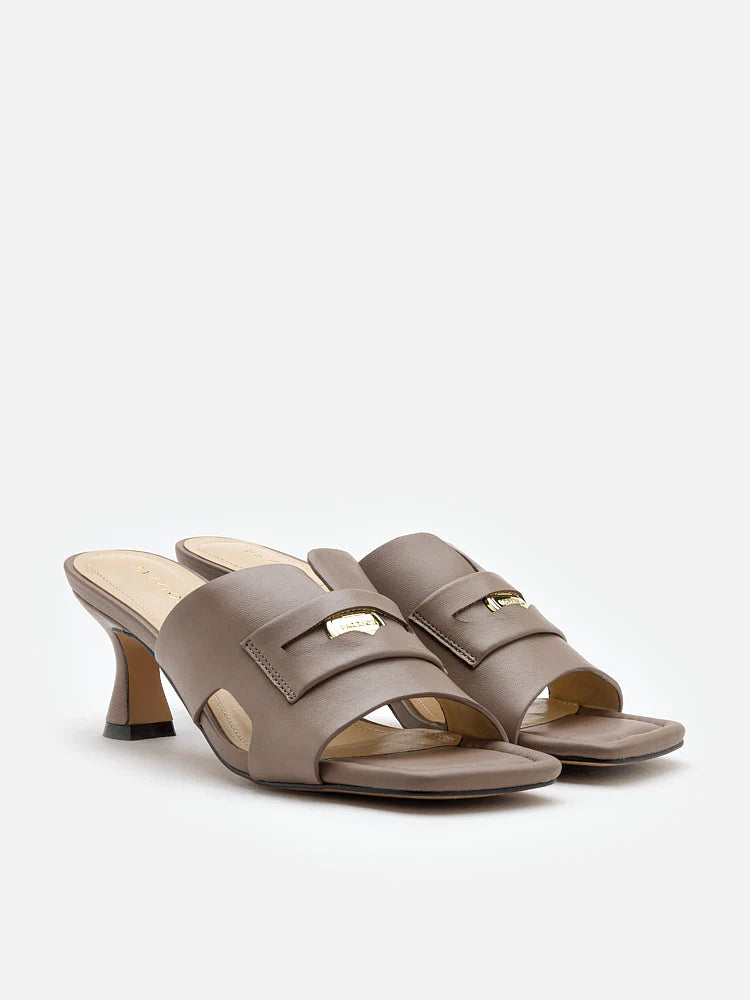 PAZZION, Cora Penny-Slot Heel Sandals, Brown