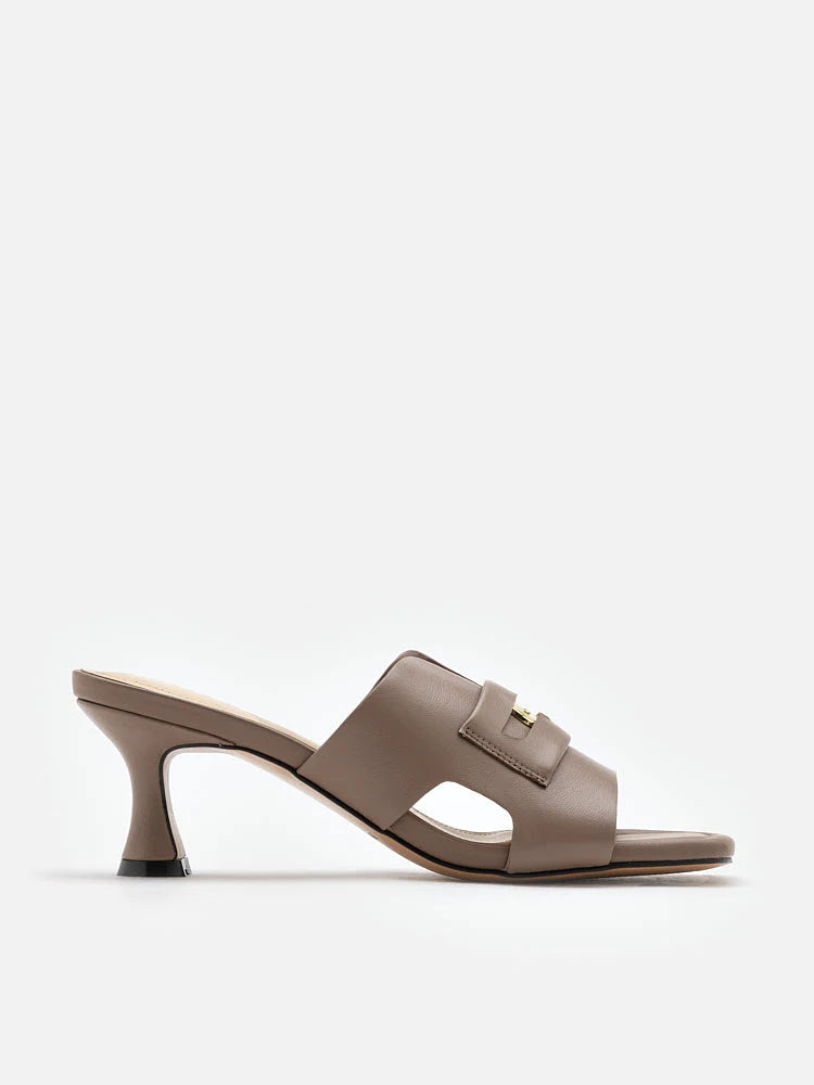 PAZZION, Cora Penny-Slot Heel Sandals, Brown