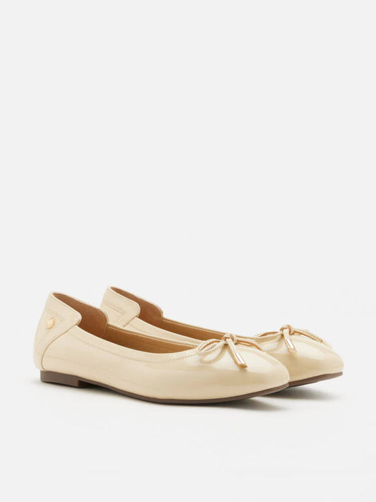 PAZZION, Cosette Patent Bow Ballet Flats, Almond