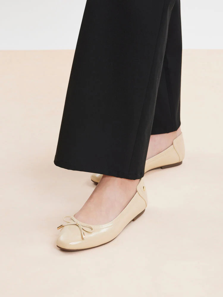PAZZION, Cosette Patent Bow Ballet Flats, Almond