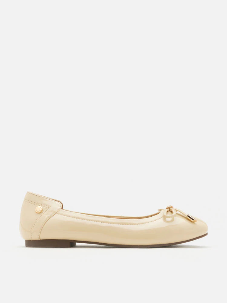 PAZZION, Cosette Patent Bow Ballet Flats, Almond