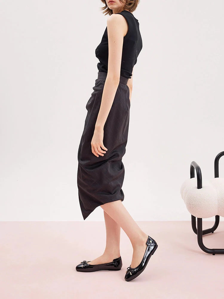 PAZZION, Cosette Patent Bow Ballet Flats, Black