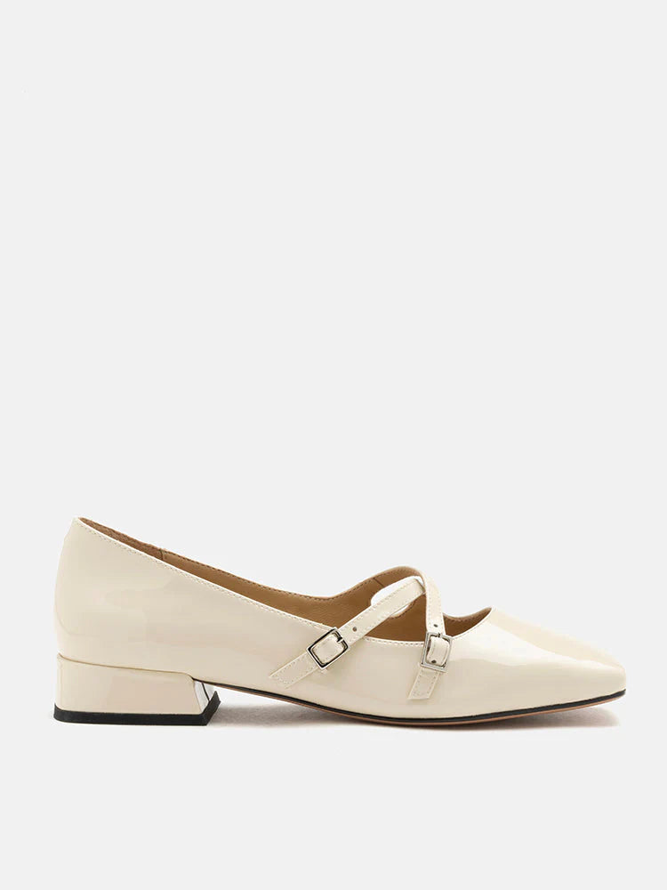 PAZZION, Cressida Square Toe Heels, Beige