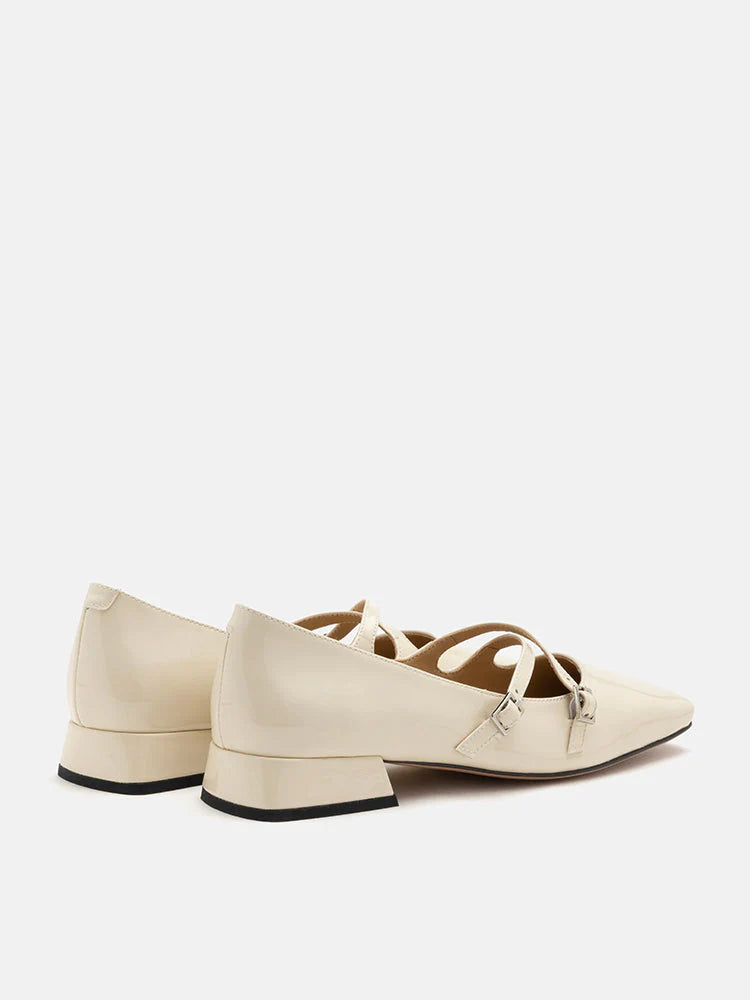 PAZZION, Cressida Square Toe Heels, Beige