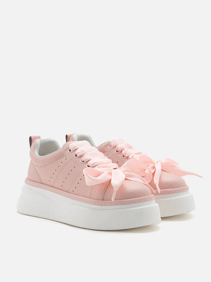 PAZZION, Dana Bow Tie Sneakers, Pink