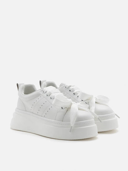 PAZZION, Dana Bow Tie Sneakers, White