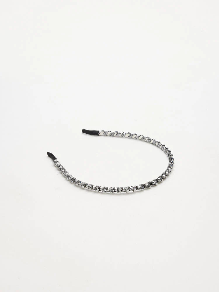 PAZZION, Dara Diamante Hair Band, Pewter