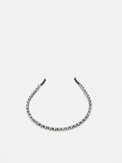 PAZZION, Dara Diamante Hair Band, Pewter
