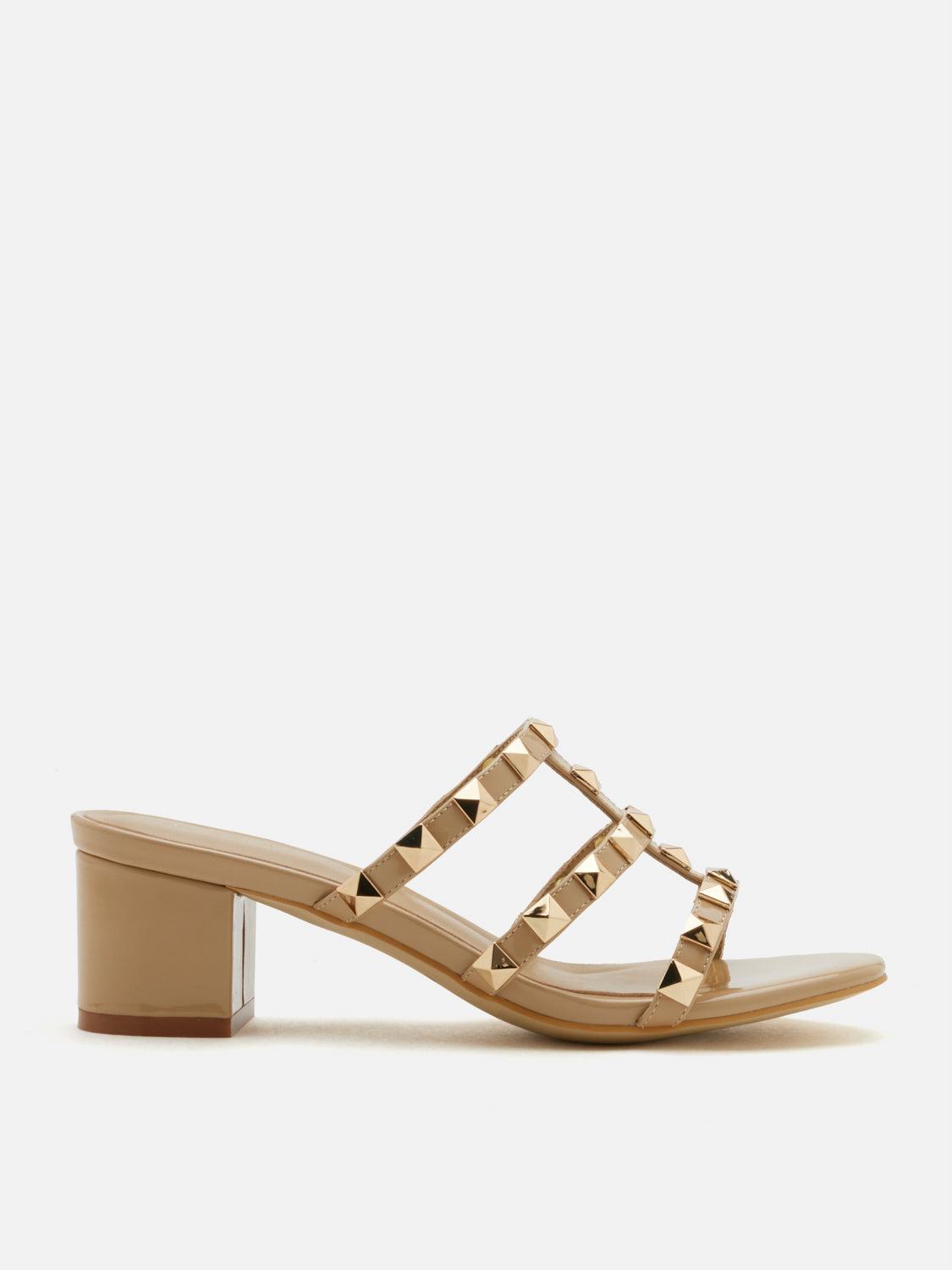 PAZZION, Dion Studded Slide Sandals, Nude