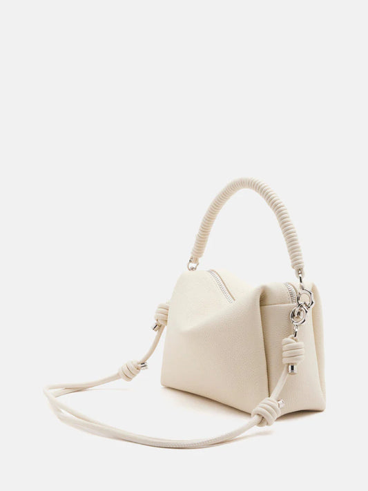 PAZZION, Donna Knotted Double Handle Bag, Beige