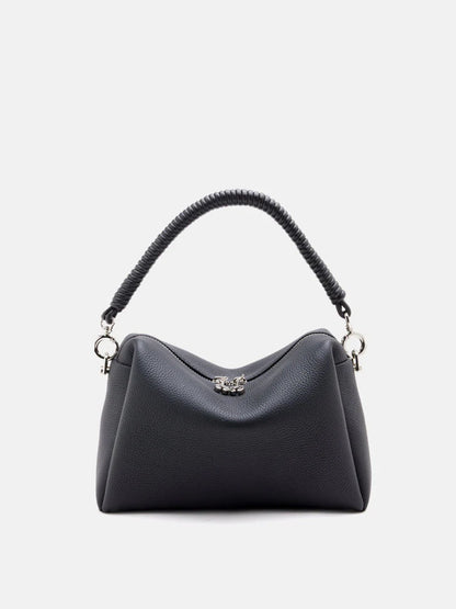 PAZZION, Donna Knotted Double Handle Bag, Black