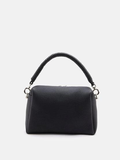 PAZZION, Donna Knotted Double Handle Bag, Black