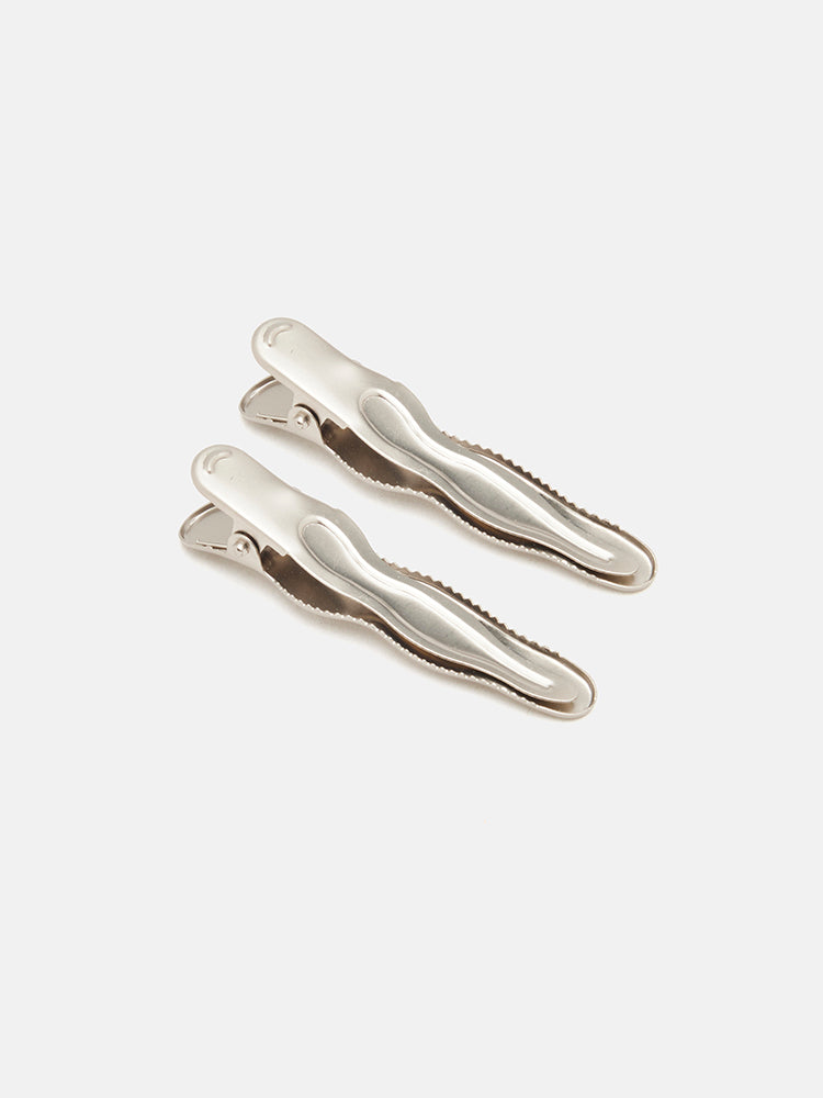 PAZZION, Drew Flat Curve Hair Clip, Silver