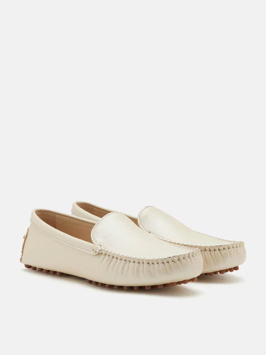 PAZZION, Elara Metallic Moccasins, Gold