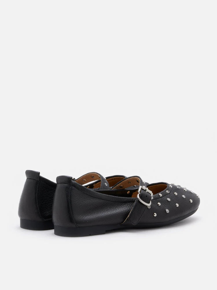 PAZZION, Enzo Studded Mary Janes, Black