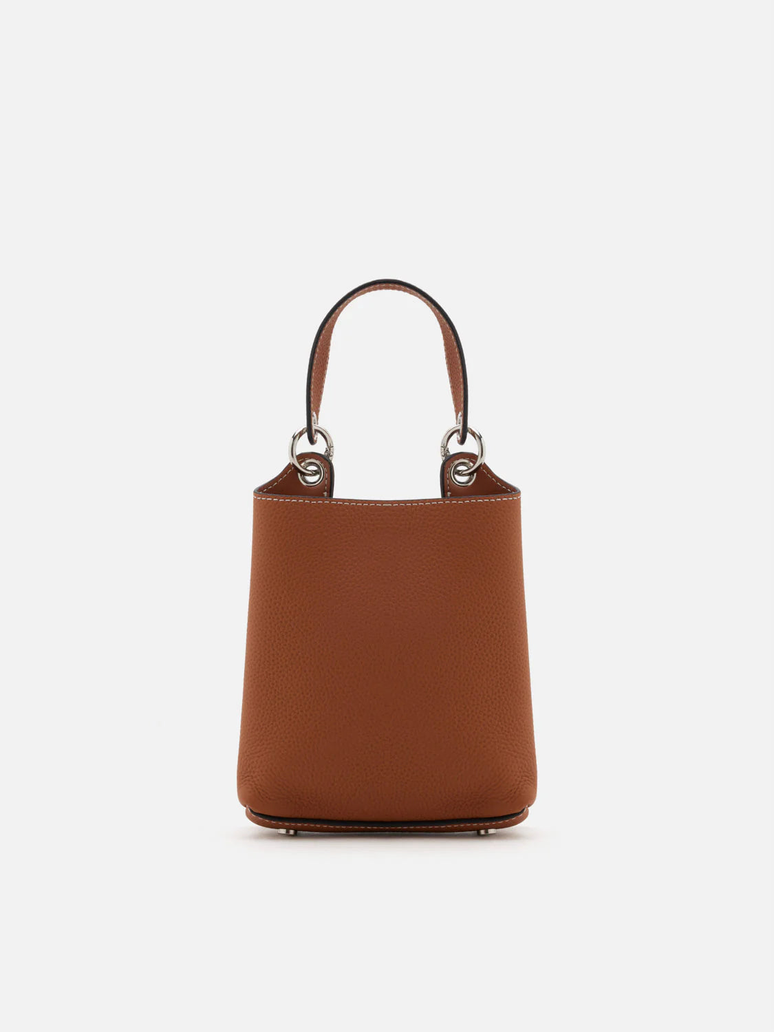 PAZZION, Estelle Leather Mini Bucket Bag, Brown