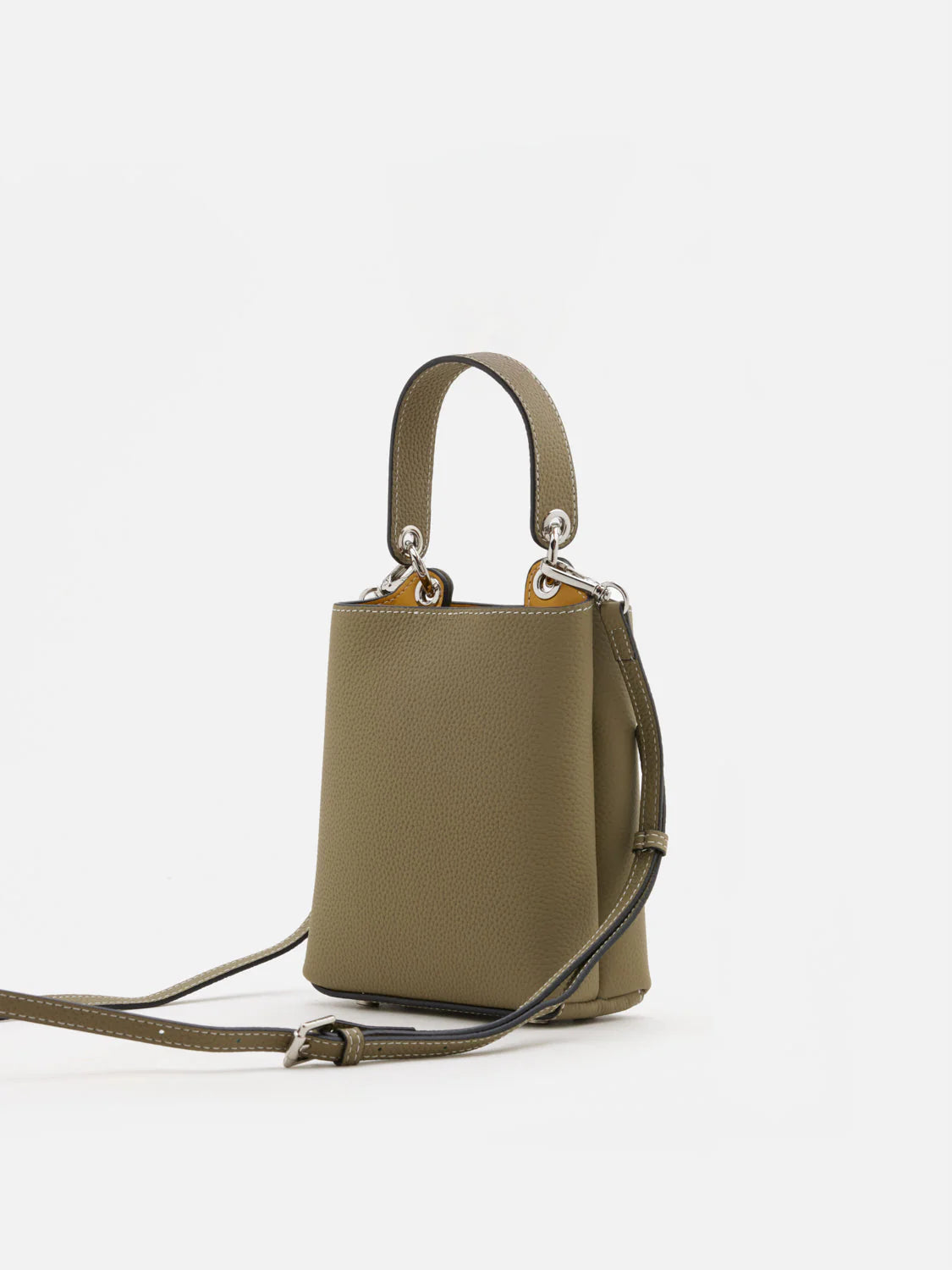 PAZZION, Estelle Leather Mini Bucket Bag, Lightgreen