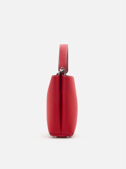 PAZZION, Estelle Leather Mini Bucket Bag, Red