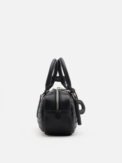 PAZZION, Fiorella Woven Leather Bag, Black