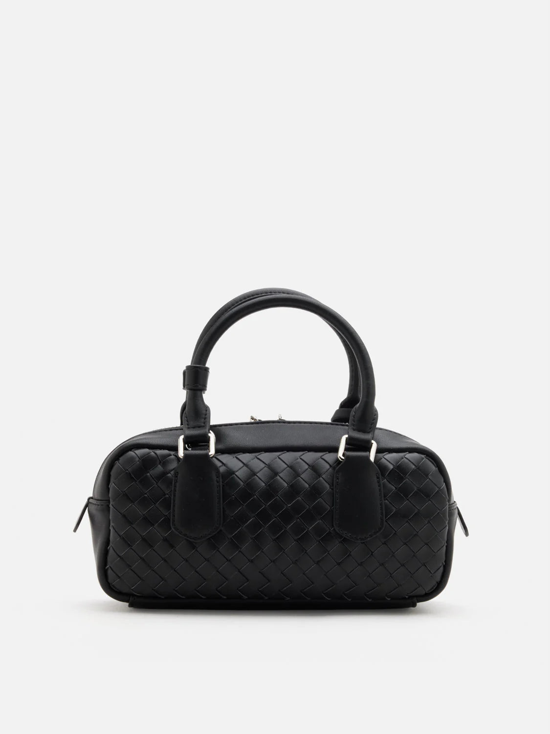 PAZZION, Fiorella Woven Leather Bag, Black
