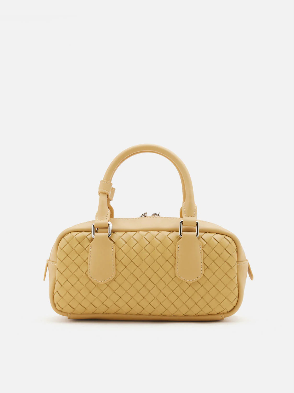 PAZZION, Fiorella Woven Leather Bag, Yellow