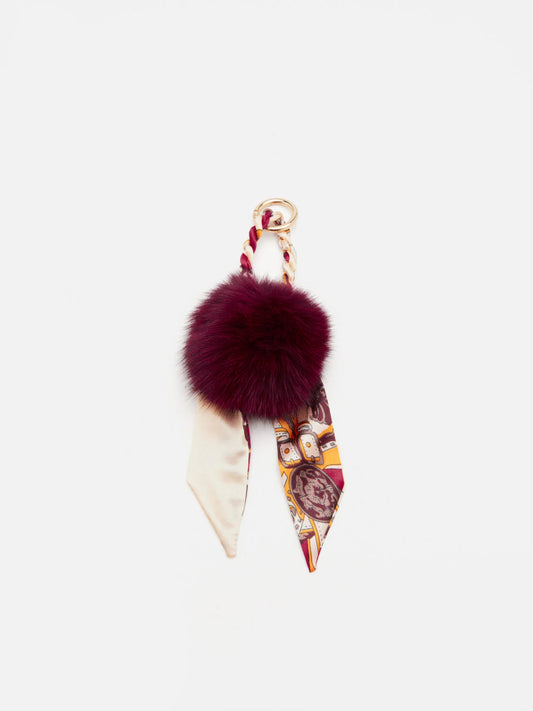 PAZZION, Frieda Fluff & Twilly Keychain, Wine