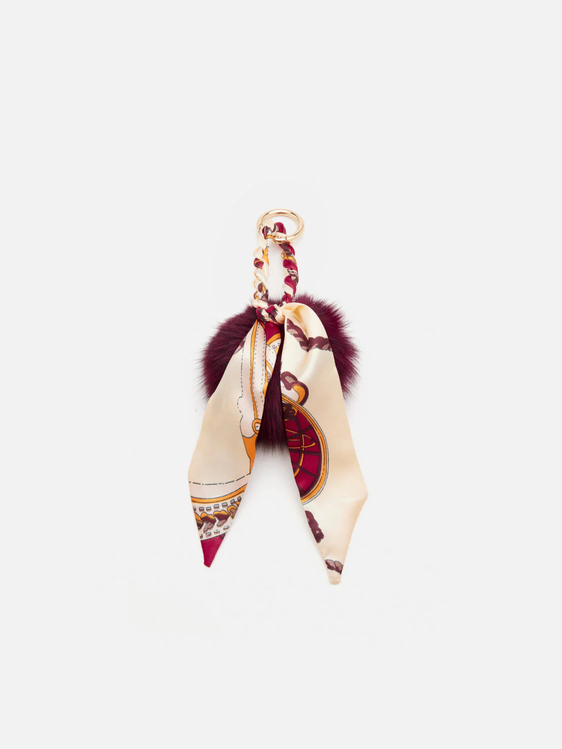 PAZZION, Frieda Fluff & Twilly Keychain, Wine