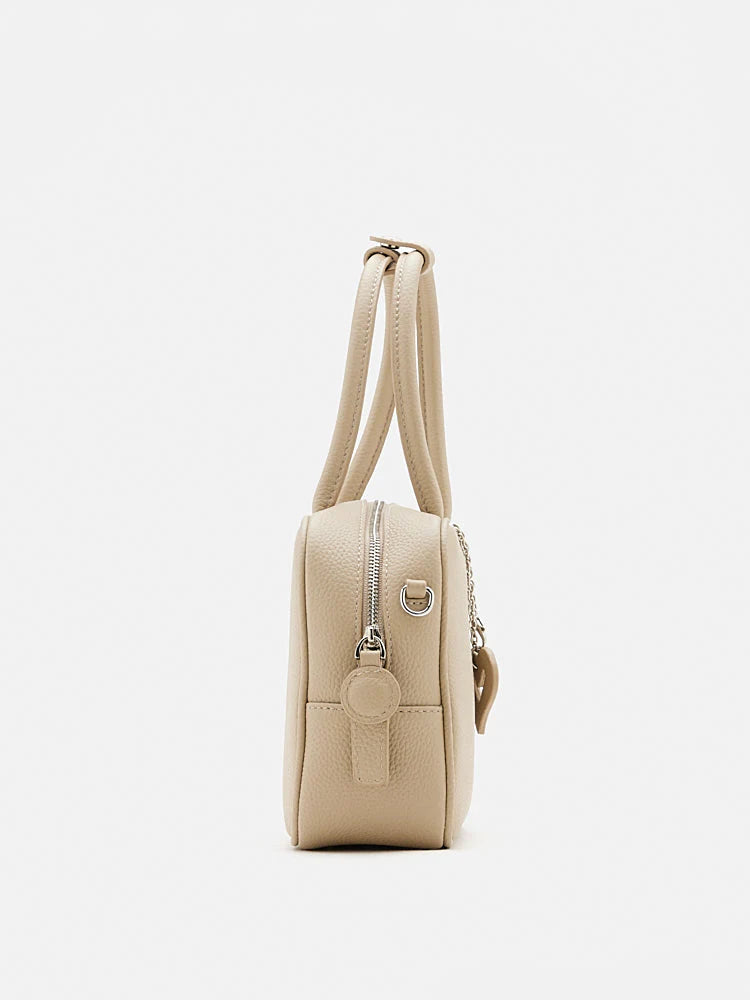 PAZZION, Gael Double Handle Structured Bag, Almond