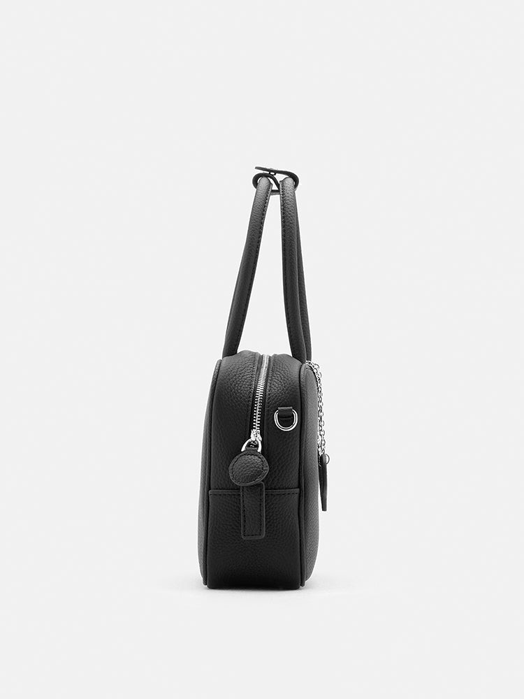 PAZZION, Gael Double Handle Structured Bag, Black