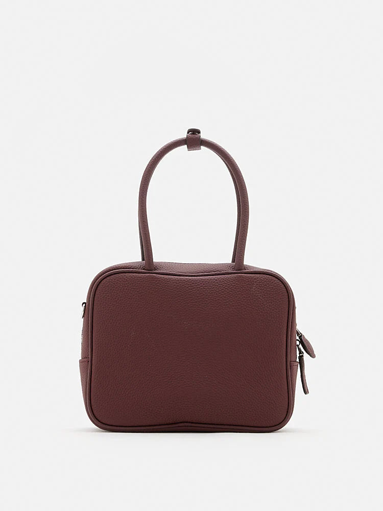 PAZZION, Gael Double Handle Structured Bag, Wine