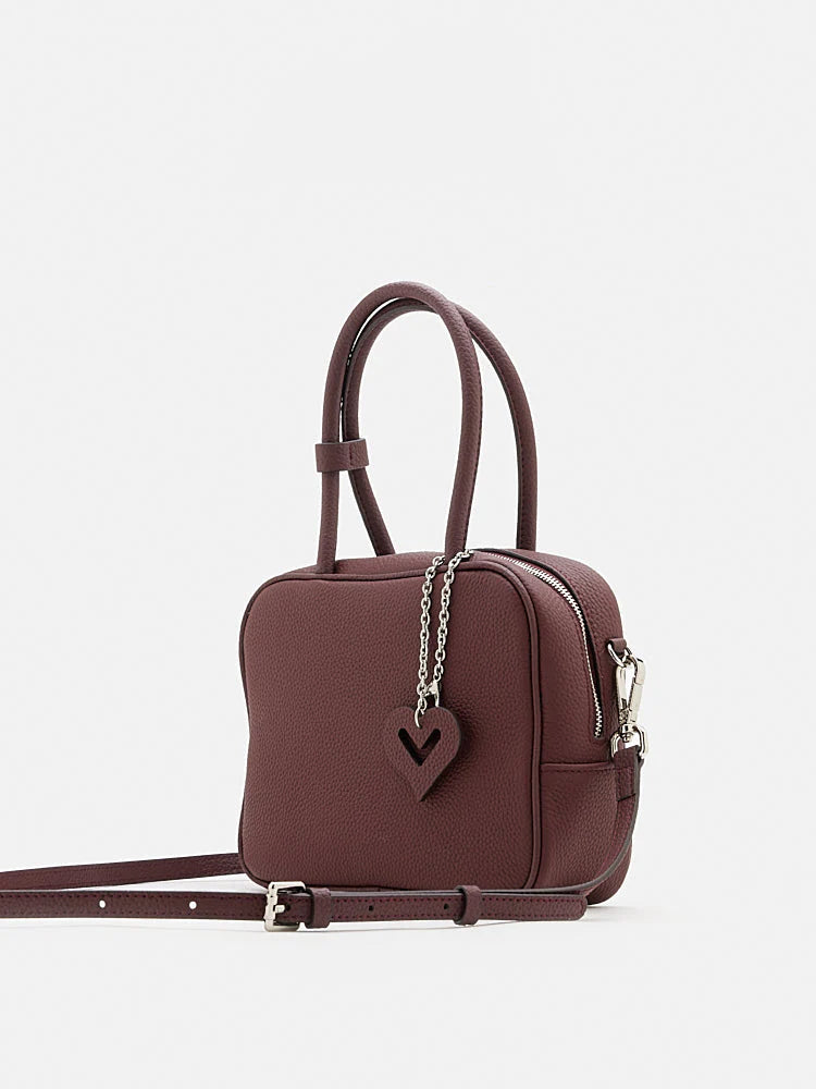 PAZZION, Gael Double Handle Structured Bag, Wine