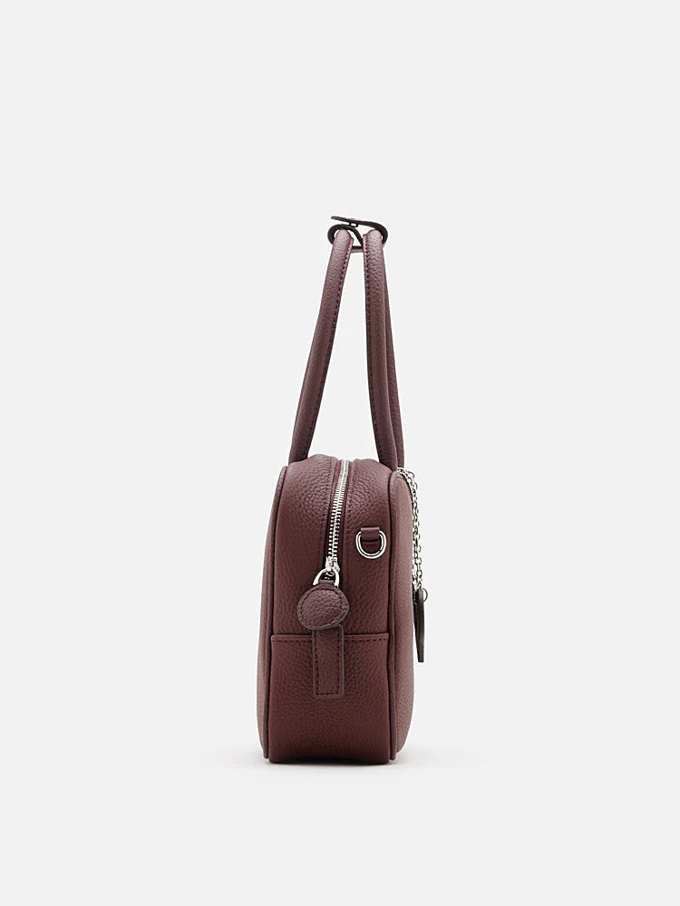 PAZZION, Gael Double Handle Structured Bag, Wine