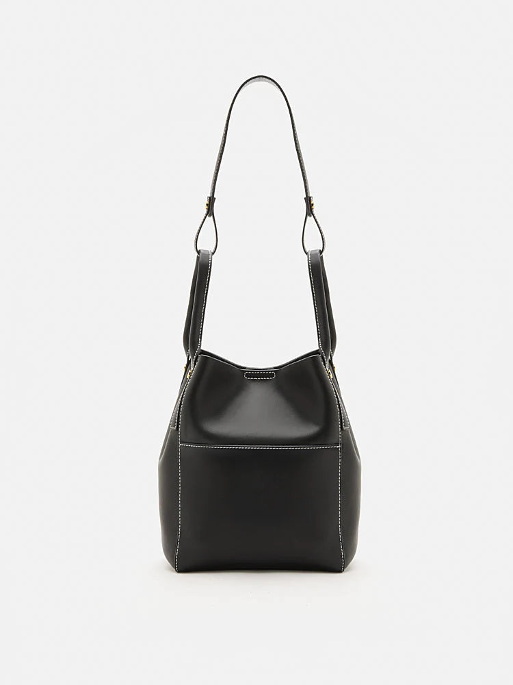 PAZZION, Gene Structured Top Handle Bag, Black