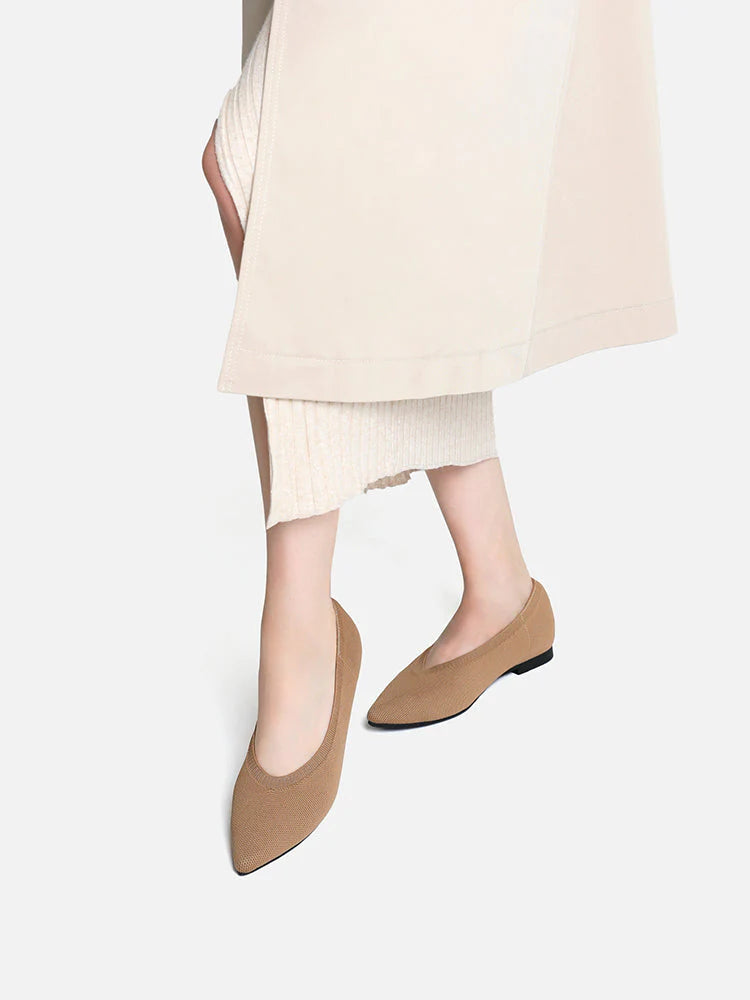 PAZZION, Hadley Flyknit Covered Flats, Camel