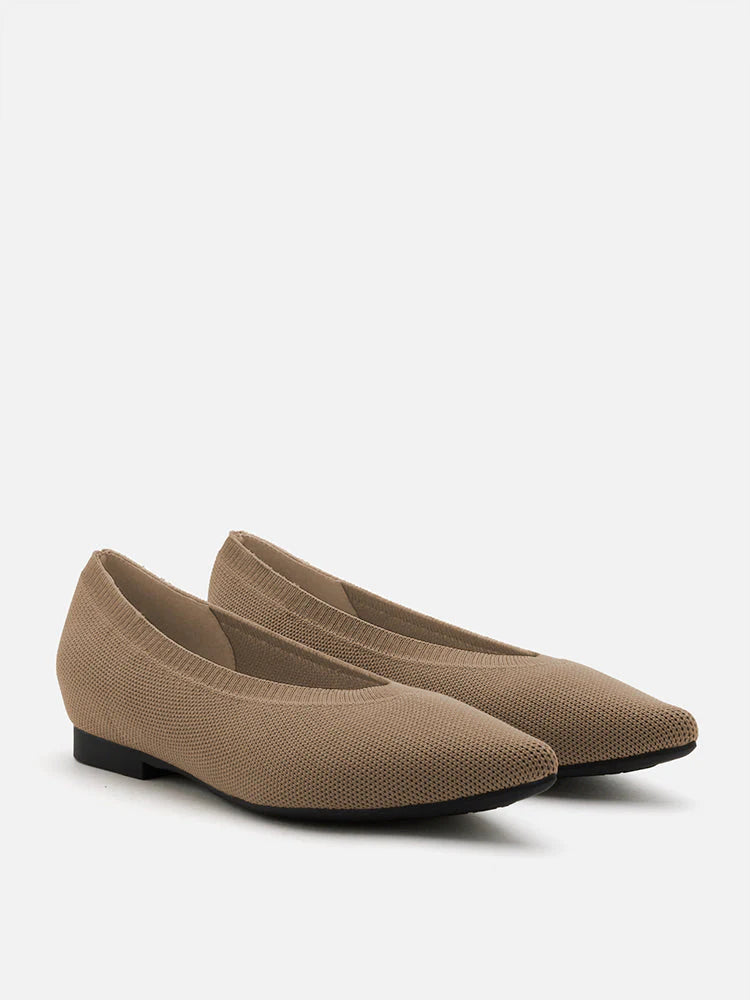 PAZZION, Hadley Flyknit Covered Flats, Camel