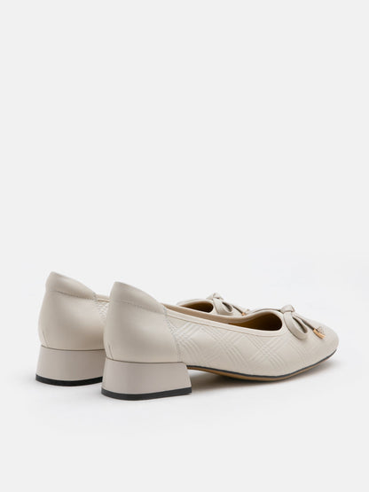 PAZZION, Hearts For You Low Block Heels, Beige