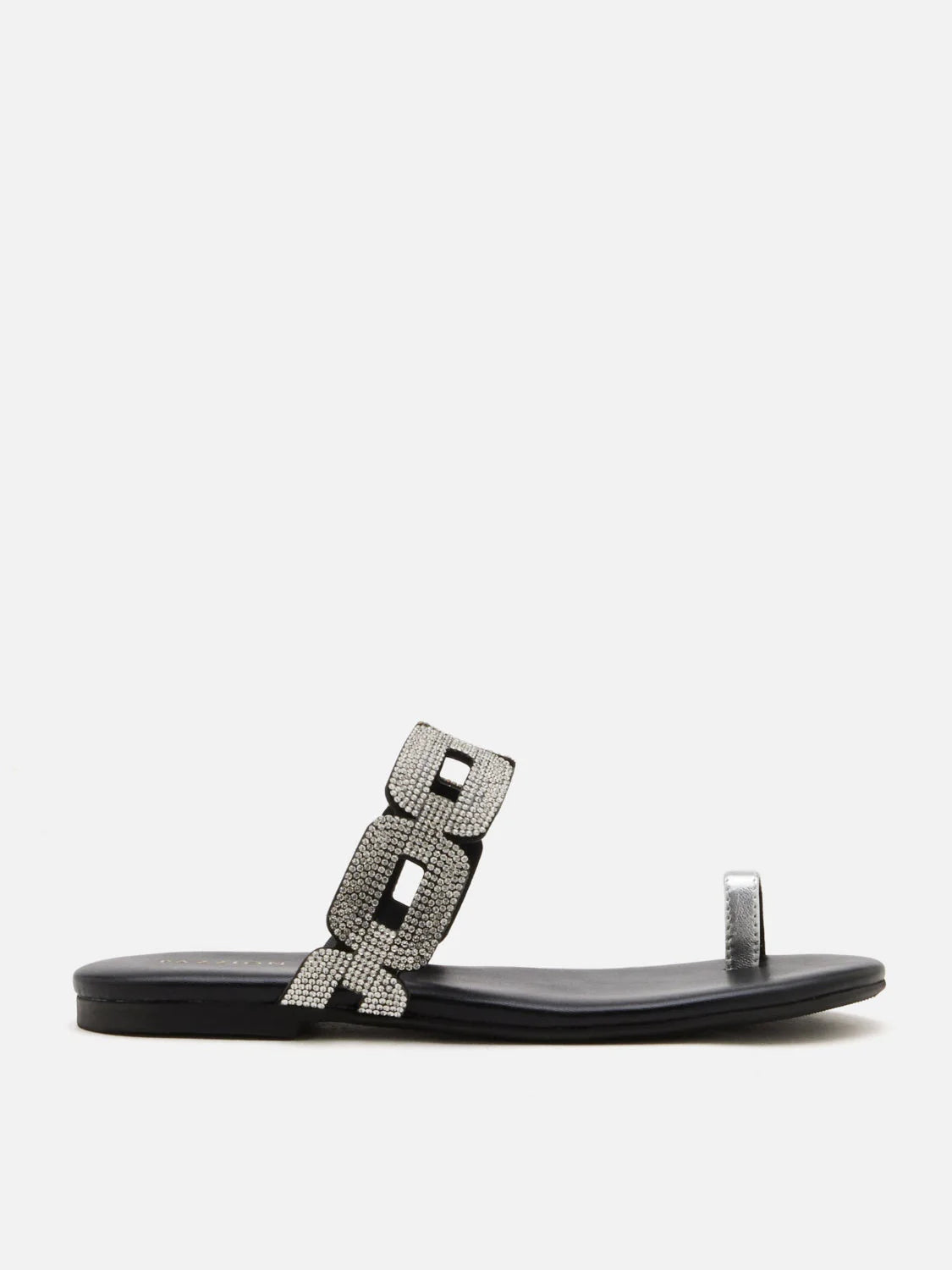 PAZZION, Helivara Crystal Link Slides, Black