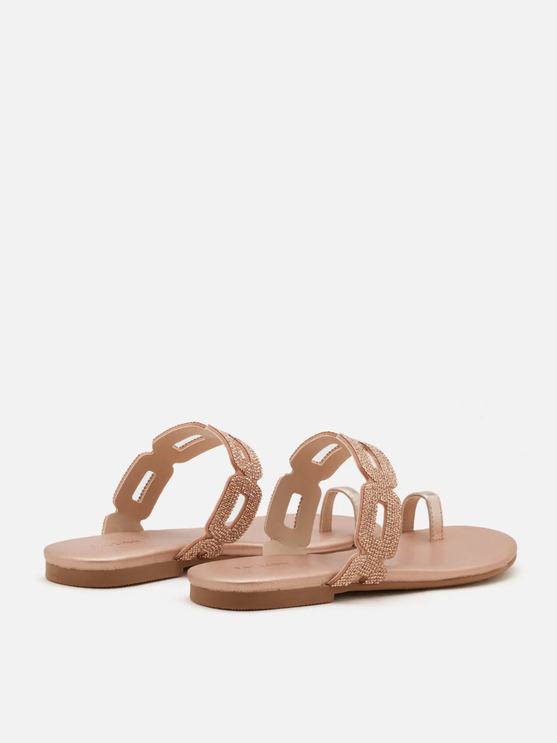 PAZZION, Helivara Crystal Link Slides, Champagne