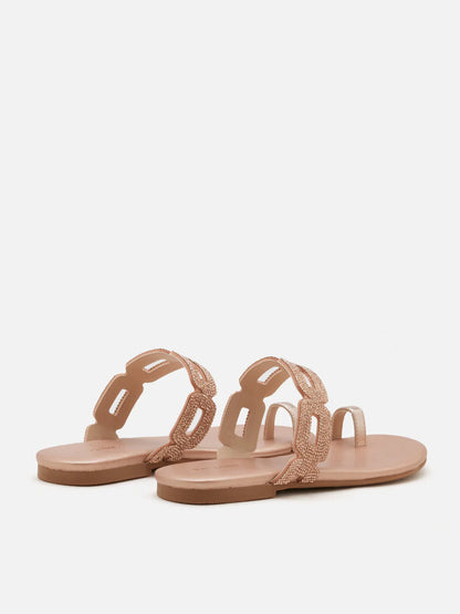 PAZZION, Helivara Crystal Link Slides, Champagne